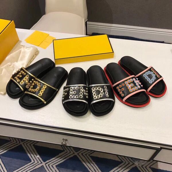 

fashion slide sandals slippers for women fashion luxury designer women shoes beach slipper superstar designer flip flops with box lady shoes, Black