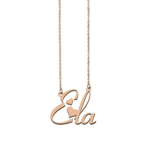 

ela name necklace , custom name necklace for women girls friends birthday wedding christmas mother days gift, Silver