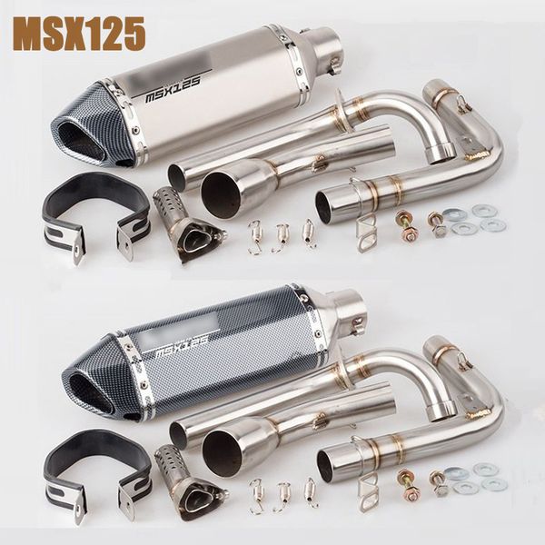 

msx125 full exhaust system stainless steel connecting pipe and motorcycle exhaust pipe for for msx125 2012-2015