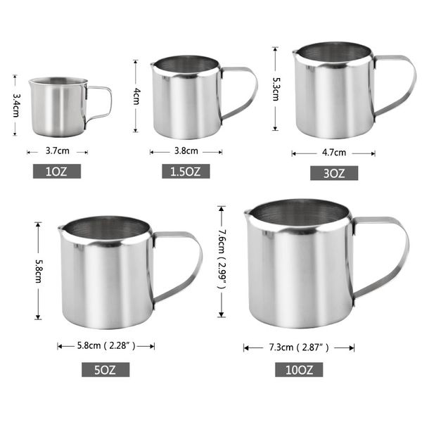 

stainless steel milk frothing jug milk cream cup coffee creamer latte art pitcher with spout durable kitchen coffee accessories