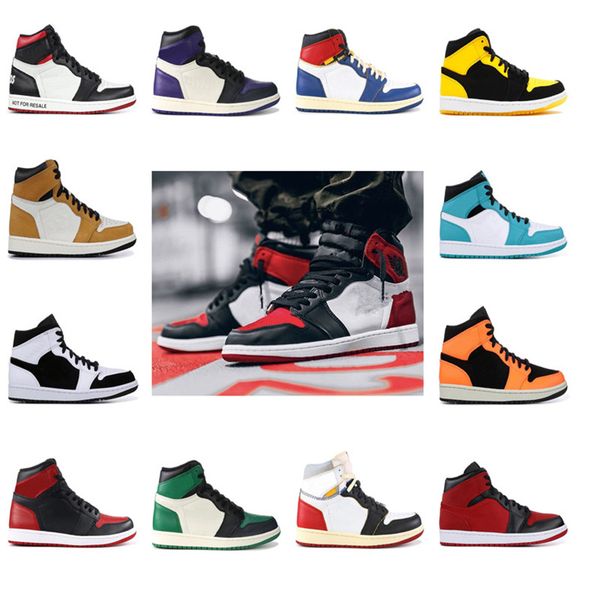 

1 1s High Mens Basketball Shoes Banned Bred Toe Shadow Gold Top Best Quality Designer Mens Athletics Sneakers Trainers 40-45