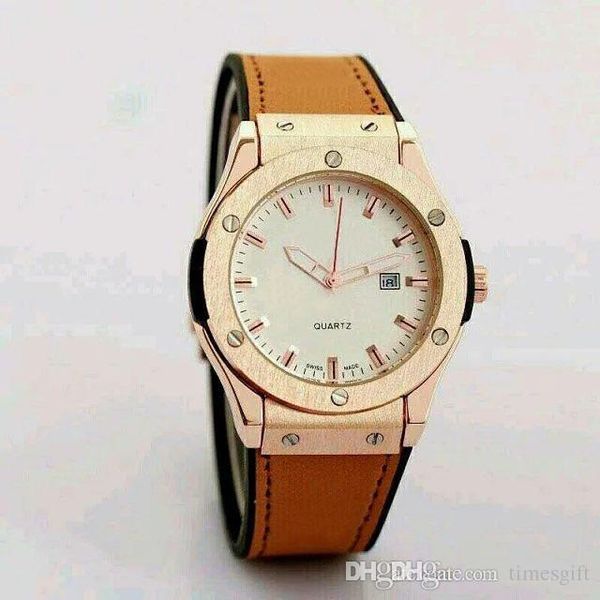 

2019 fashion quartz watch men casual military sports wristwatch leather strap male clock famous relogio masculino, Bronze;slivery