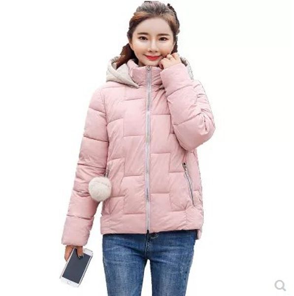 

2018 new anti season cotton padded clothes, short winter girls, students, europe, america, bf, harajuku wind, hat and c, Black