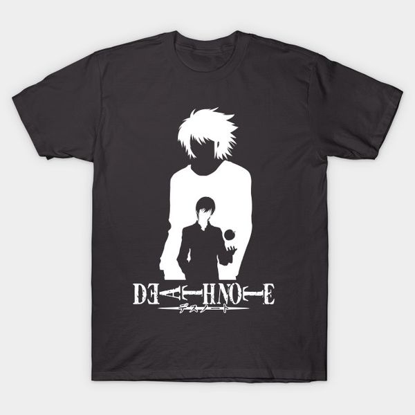 

мужчины t-shirt  и kira death note tshirt women t shirt, White;black