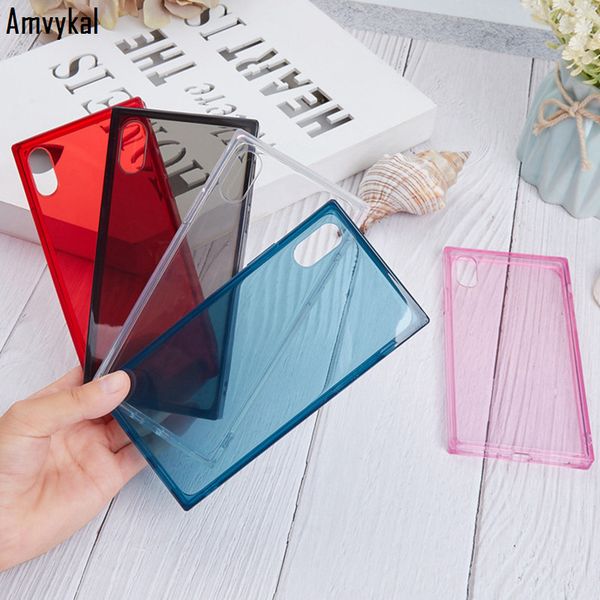 

anti-knock square clear phone cases for iphone 11 pro max xr xs max 6s 7 8 plus phone cases soft tpu silicone cover