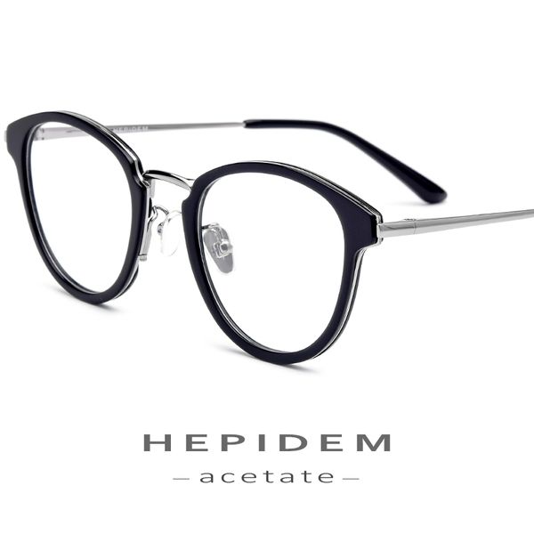 

acetate glasses frame men metal round prescription eyeglasses optical frame spectacle women vintage stainless steel nerd eyewear, Black