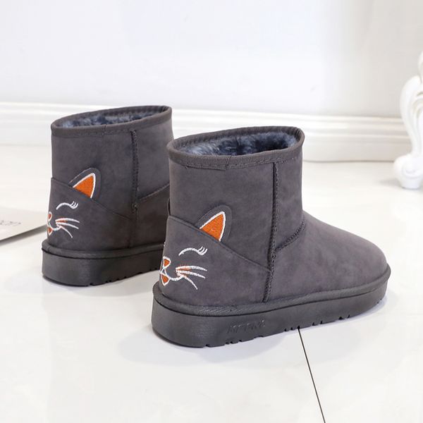 

sweet ankle boots for women winter warm boots female shoes slip-on women shoes short plush casual female, Black