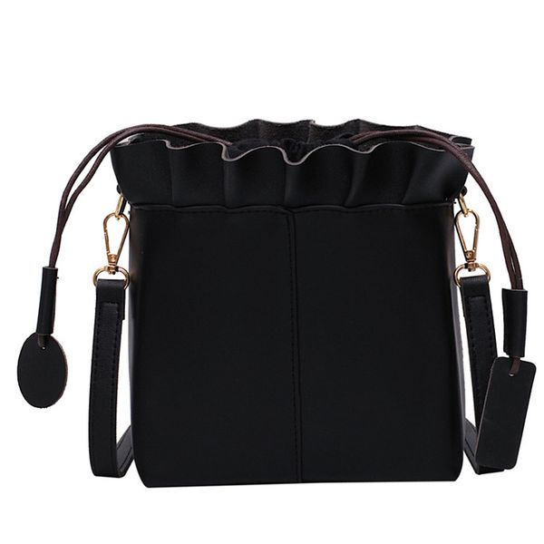 

новая волна моды одного плеча мешок корейской версии simple wild bucket bag black