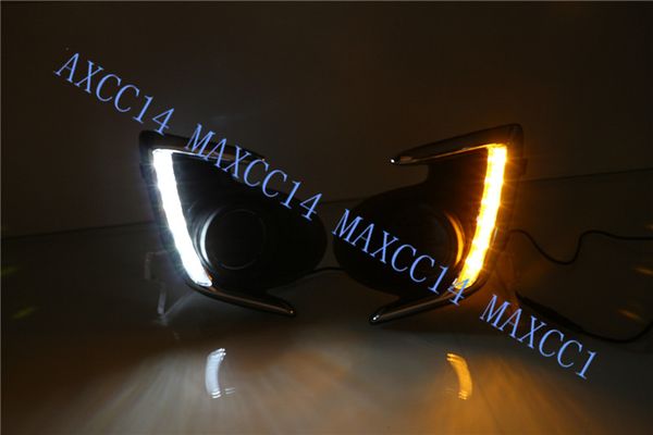 

white / yellow дневной день противотуманные фары drl run лампы для mitsubishi attrage 2012-2015