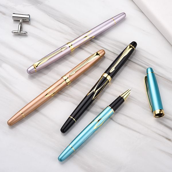 

1pc hero 1308 arrow gold clip 0.38mm ink fountain pen extra fine business office gift financial pens school supplies