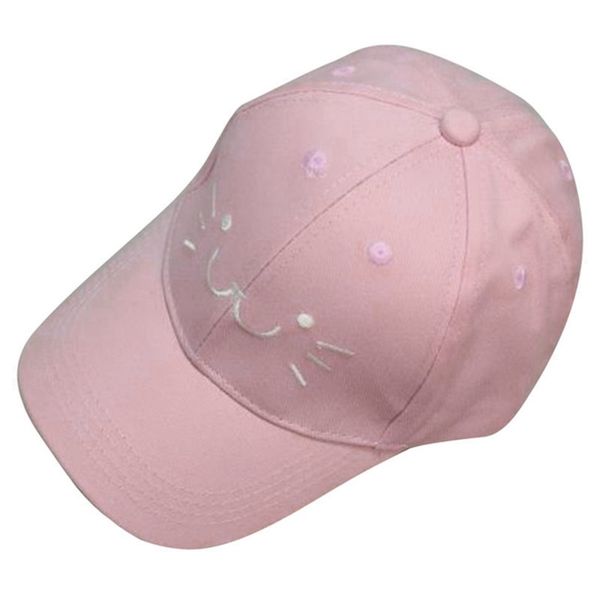 

fashion adjustable embroidery snapback baseball cap cute cartoon cat face hip hop flat hat casual cap for boy girls, Black;white