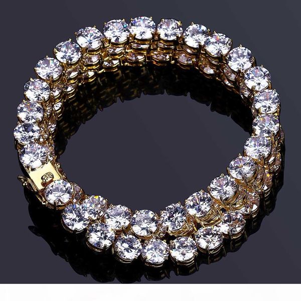 

8mm hip hop gold bracelet men's cuban chain iced out bling bling zircon bracelet, Golden;silver
