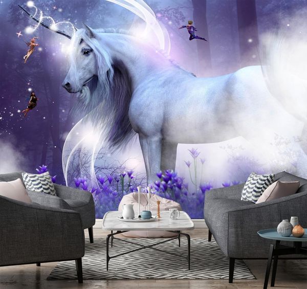 

self-adhesive] 3d unicorn 181176 wall paper mural wall print decal murals