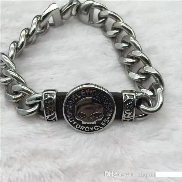 

motorcyle harley stainless steel bracelet hip hop jewelry, Golden;silver