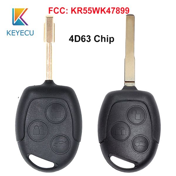 

keyecu for transit connect 2010-2013 replacement remote key fob 3 button 315mhz 4d63 chip kr55wk47899 fo21 / hu101 blade
