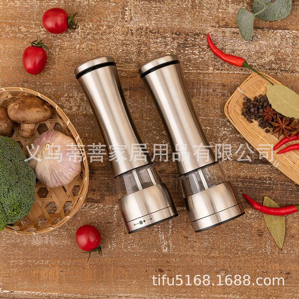 

Arcylic Pepper Grinders Electric Set ZX-D19B Pepper Mills Stainless Steel Kitchen Supplies ABS Plastic Pepper Grinder Salt Muller