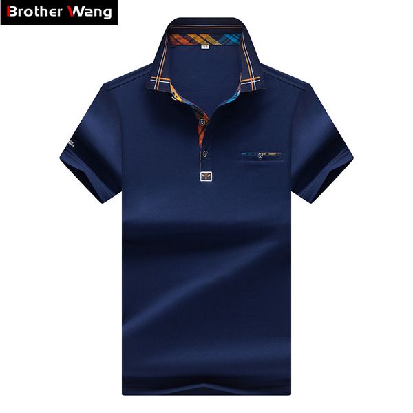 

2017 New Designer Men 'S Polo Shirt Fashion Hit Color Lattice Collar Casual Pure Color Paul Shirt Brand Polo Shirt Men 'S Clothing