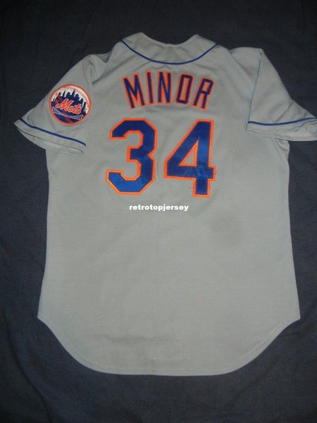 

retro new new #34 blas minor new york grey jersey piazza alfonzo olerud mens stitched baseball jerseys, Black;blue