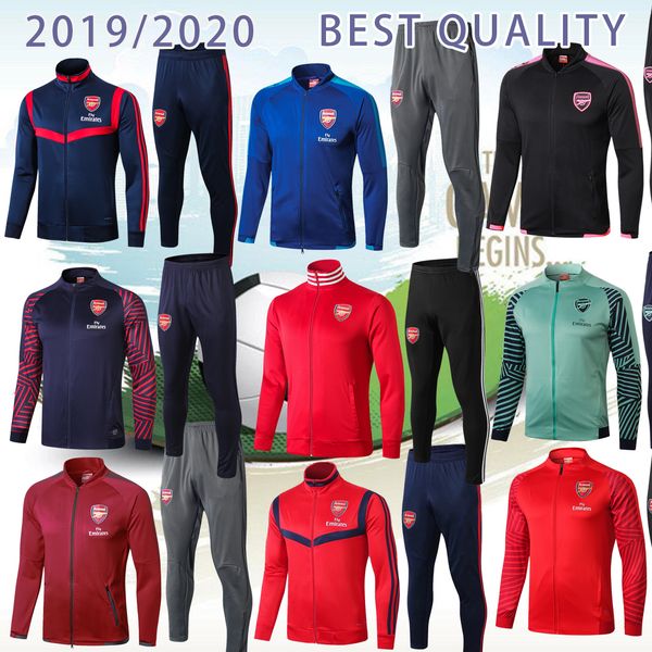 

men size:s-2xl 2018-2019 -2020 tracksuit survetement jacket set 18-19-20 full zipper soccer jacket sportswear tracksuit, Black