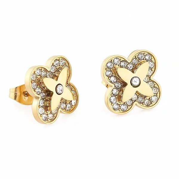 

fashion designer earrings stainless steel jewelry diamond earrings fashion jewelry gold earrings designer earings ear studs, Golden
