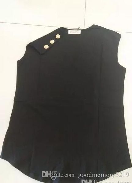 

2018 new arrival summer button tshirts luxury women black and white tee 7 colors