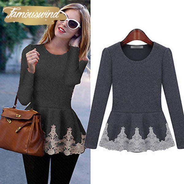 

quality good blouse new womens ladies novelty slim flared stretchy peplum frill long sleeve shirt woman clothes, White