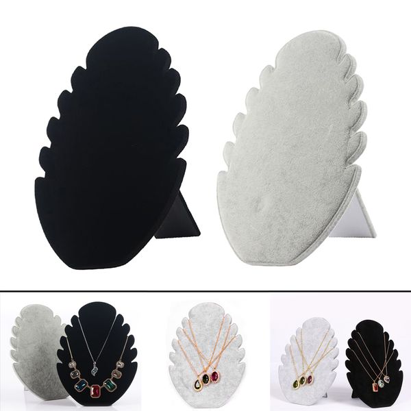 

necklace display stand bust(2 pieces, 11'', black+gray) jewelry organizer with easel back, Black;white