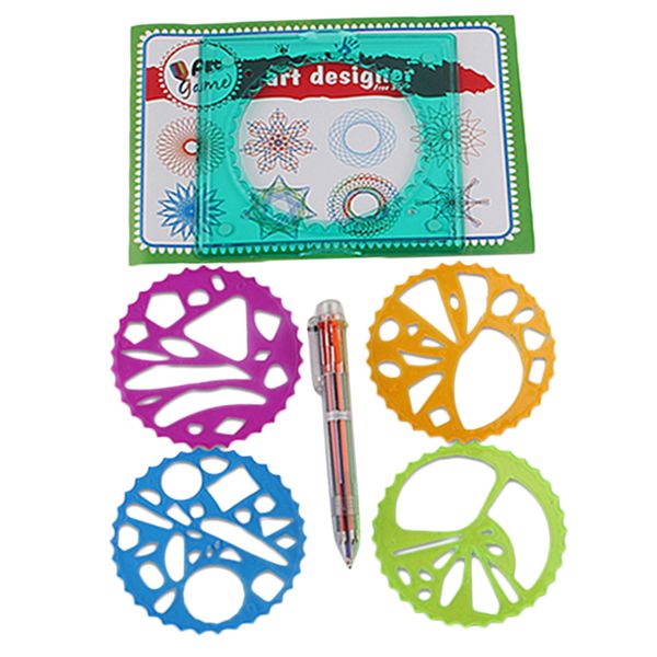 

1 set geometric ruler stencil spiral art classic toy for kids