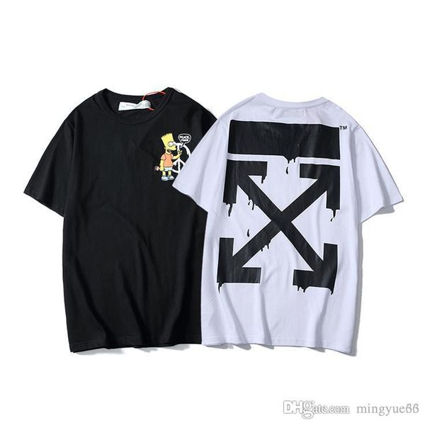 

2019 white short sleeve t-shirt, White;black