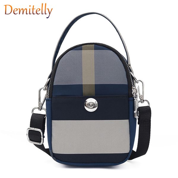 

design contrast striped ladies small square bag fashion casual nylon ladies shoulder messenger bag travel portable