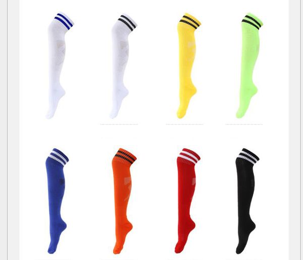 

over the knee thickened towel long tube printed football socks male player version non-slip football socks, Black