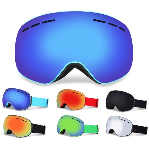 

magnetic lenses ski goggles quick-change lens spherical mirror 100% uv400 protection anti-fog snowboard goggles antiparras nieve