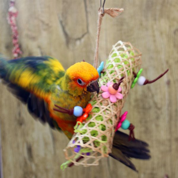 

bird articles bamboo weaving gnaw parrot wire drawing paper tube toys