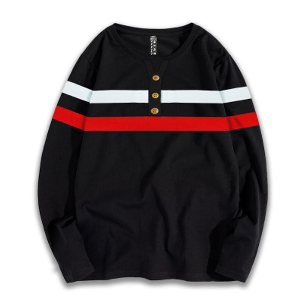 

mens brand sweatshirts fashion loose large size formen luxury sweatshirt casual clothing striped print autumn outwear wholesale, Black