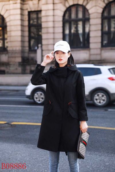 

women's trench coats long classic windbreaker waterproof british new high-end english style autumn winter gabadian solid color casual c, Tan;black