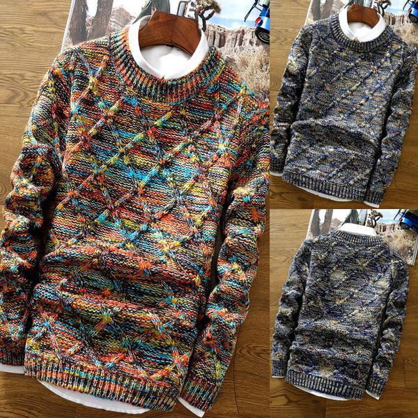 

men casual fashion warm autumn winter long sleeve thick fake two knitted sweater pullovers clothing, White;black