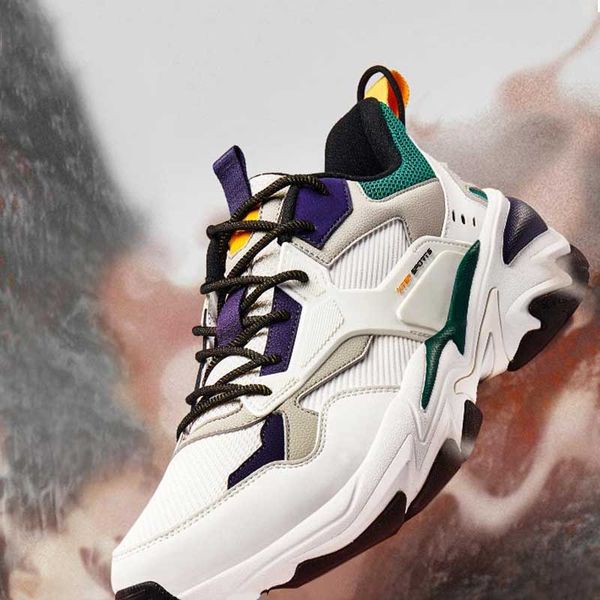 

xtep [chinoiserie] men's sneakers autumn winter fashion new anti-slip sports shoes men casual breathable dad shoes 880119320100, Black