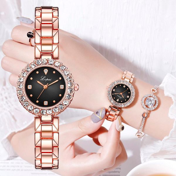 

lvpai brand sale gold women bracelet watch quartz wristwatches women fashion watch dress watches female clock, Slivery;brown