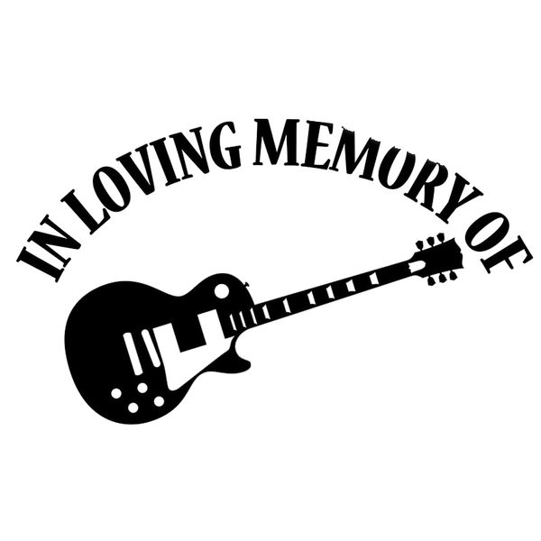 

16 * 9,5 см в память о гитаре наклейка - пользовательский графический стикер бампера персонализированные окна заднее стекло автомобиля стике