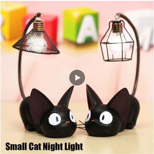 

led night light c reative resin cat animal night light ornaments home decoration gift small cat nursery lamp breathing
