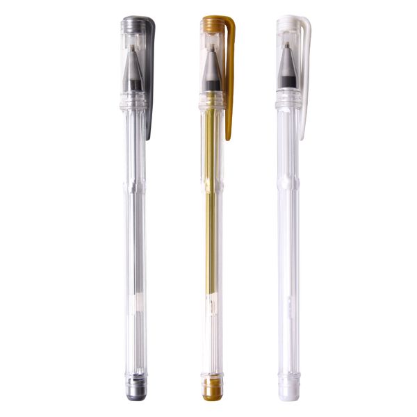 

3 цвета серебро золото белый гелевая ручка средняя точка 0.7мм гель ink pen highlighter фломастеров набор для black paper sketching рисованн, Blue;orange