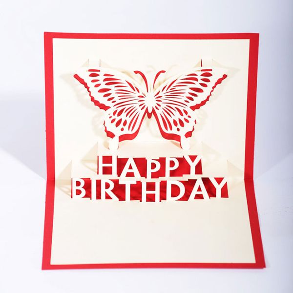 Farmetti di cartone animato di buon compleanno fatti a mano Bambotti di auguri creativi 3D Pop -up Paper Card Festive Forniture per feste