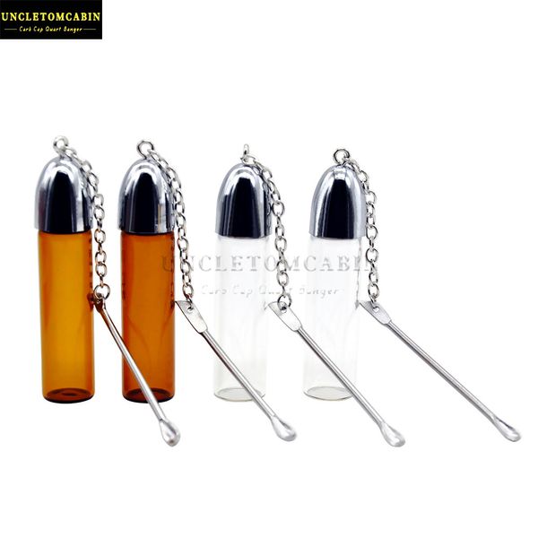 3 Glasflaschen in verschiedenen Größen, silberfarben, durchsichtig, braun, Glas, Schnupftabak-Pillendose, Flaschenfläschchen, 24 Stück/Display, Metalllöffel, Gewürzkugel, Rakete, Schnupftabak-Snorter-Etui