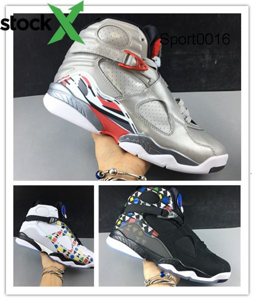 

new 8 viii quai 54 reflective bugs bunny low men jordon basketball shoes 8s black white sports outdoor sneakers size 7-13