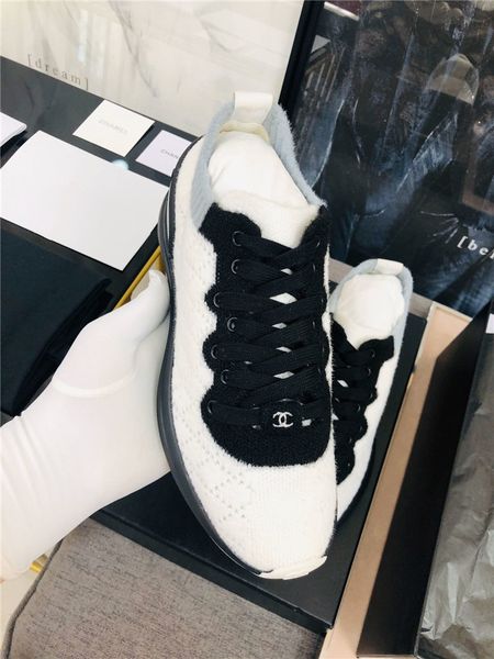 

luxury design casual boots platform socks knitted women's shoes fiber stretch fashion wild sports casual shoes plus size:35-40 a11, Black