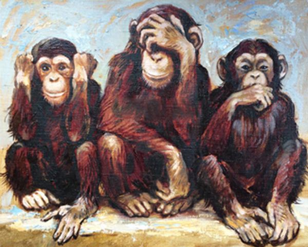 

три обезьяны home decor ремесла / hd печати картина маслом на холсте wall art canvas картинки 200122