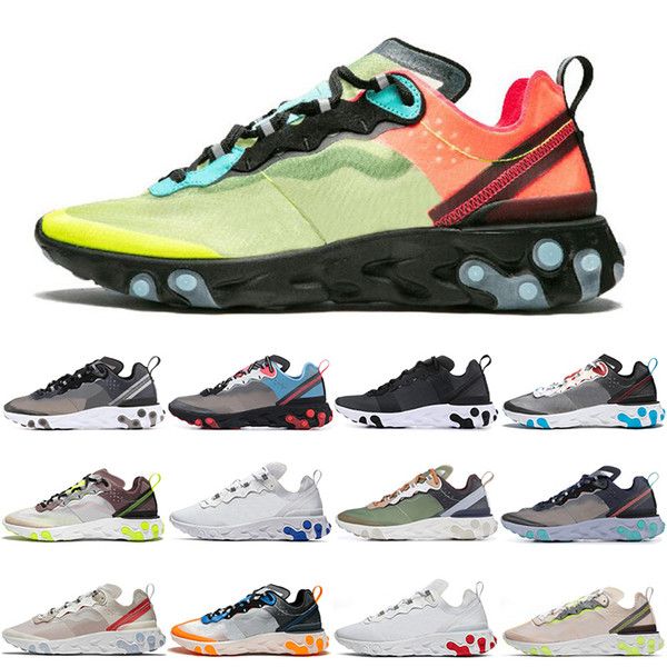 

2019 react element 87 55 running shoes for men women white black sail royal tint blue desert sand mens designer breathable sports sneakers