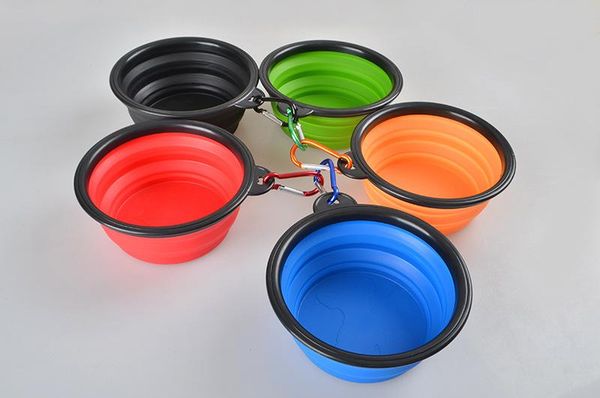 

dog folding collapsible feeding bowl silicone water dish cat portable feeder puppy pet travel bowls