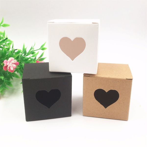 

Крафт белый/черный в форме сердца окно кекс коробки свадьба шоколад упаковка партии один конфеты/печенье коробки 50 шт./компл.