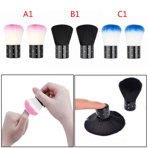 

acrylic uv gel powder remover brush car fvh 2pcs dust cleaning nail art brush plastic + rayon brushes, Yellow